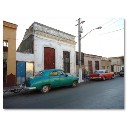 Αφίσα (αυτοκίνητα, δρόμοι, δρόμος, Κούβα, πόλη, αρχιτεκτονική)